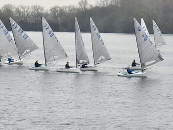 Tight Racing at the Burghfield Finn Open